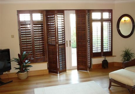 dark wooden door shutters